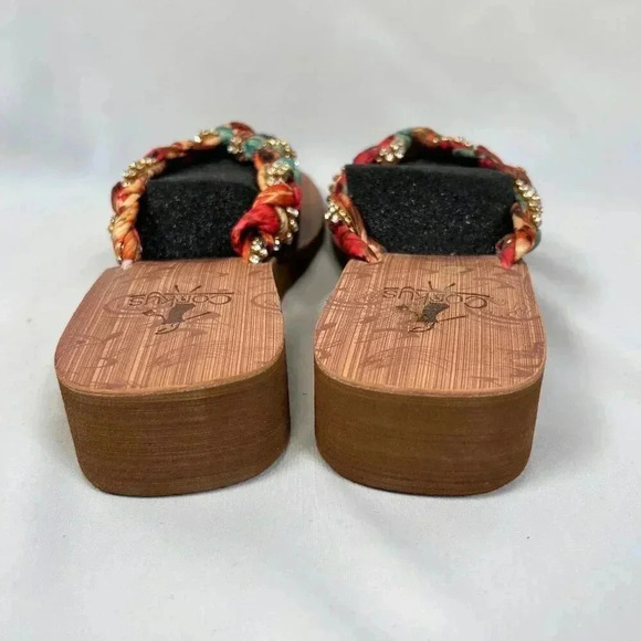 Corkys Risqué Size 11 Sandal Fabric Rhinestone Flip Flop Cushion Comfort - Picture 5 of 9